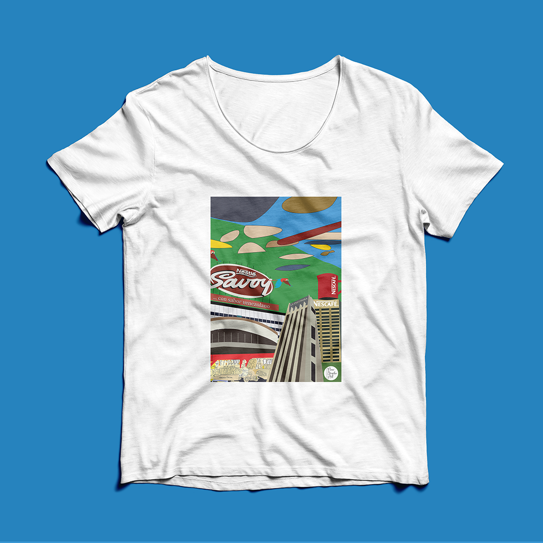 Franela Tríptico Caracas | Camiseta de Diseño Artístico Premium