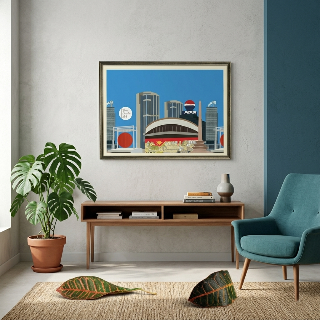 Póster Ilustrado Mural de Zapata, Iconos de Caracas